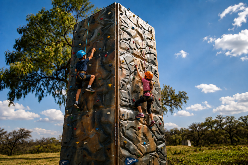 Niños escalando